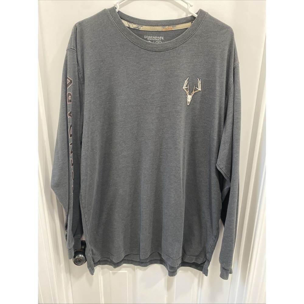 Legendary Whitetails Gray Long Sleeve Mens Tee XL‎